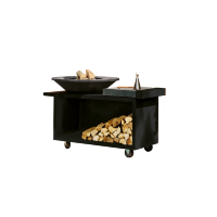 OFYR ОСТРОВ чёрный 100 см на колёсах Ceramic Dark