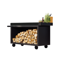Стол с ручкой и колёсами Black 135 см Dark Ceramic